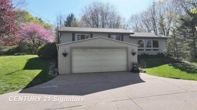 8285 Seymour Rd, Flushing, MI 48433 - view of front facade with driveway, a front lawn, and an attached garage