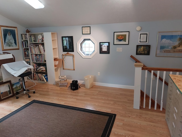 70170 Ironwood Dr, Niles, MI 49120 - office space featuring wood finished floors, baseboards, and lofted ceiling