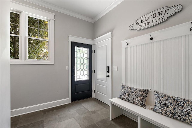 2582 3 Mile Rd NE, Grand Rapids, MI 49525 - mudroom featuring baseboards and crown molding
