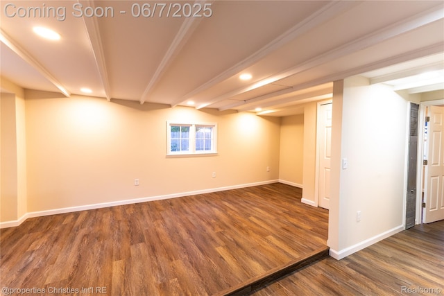 50824 Baltimore St, New Baltimore, MI 48047 - basement with wood finished floors, baseboards, and recessed lighting