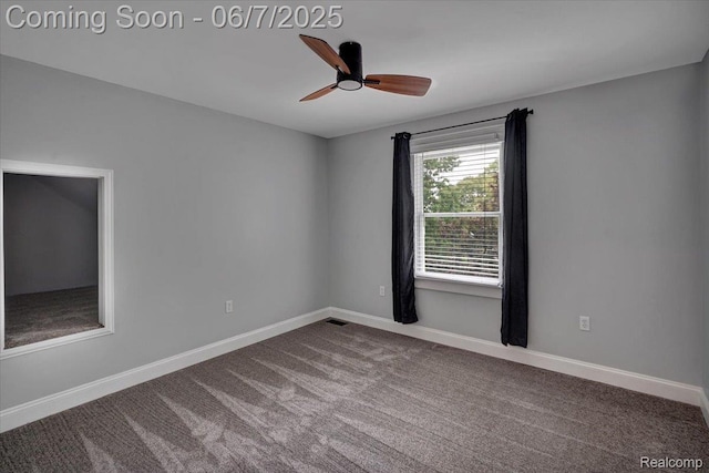 16146 Valcrest Dr, Linden, MI 48451 - empty room with ceiling fan, carpet, and baseboards