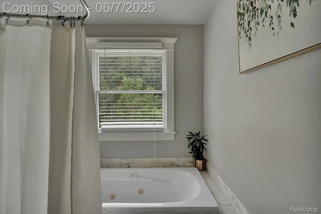 16146 Valcrest Dr, Linden, MI 48451 - full bath with healthy amount of natural light and a jetted tub