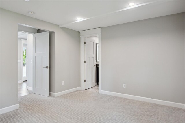 5150 Redding Dr, Pinckney, MI 48169 - empty room featuring light colored carpet, baseboards, recessed lighting, and a smoke detector