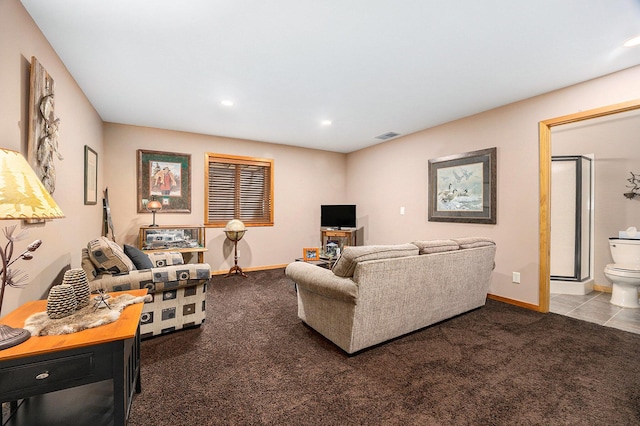 6838 E Michillinda Rd, Twin Lake, MI 49457 - living area with carpet floors, baseboards, and recessed lighting