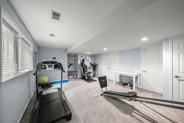 33081 Old Post Rd, Niles, MI 49120 - workout room with carpet flooring, baseboards, and recessed lighting