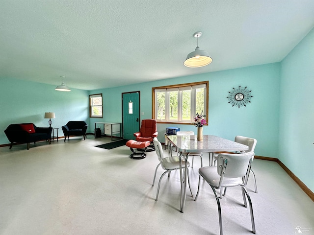 9730 Douglas Rd, Temperance, MI 48182 - dining area featuring baseboards and a textured ceiling