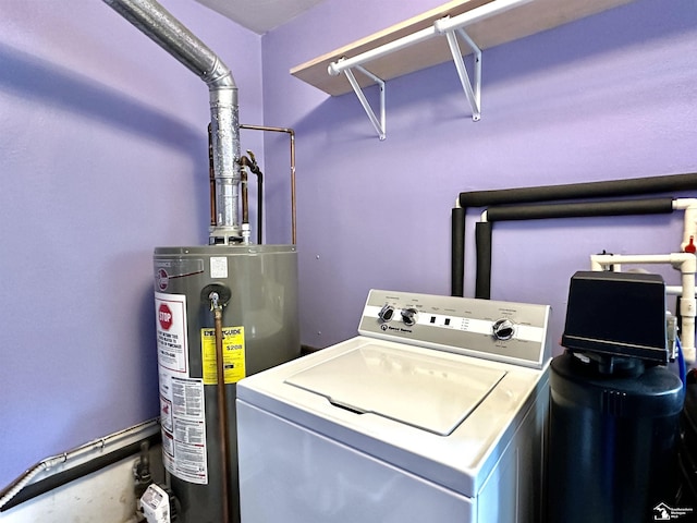 9730 Douglas Rd, Temperance, MI 48182 - laundry room featuring washer / dryer and water heater
