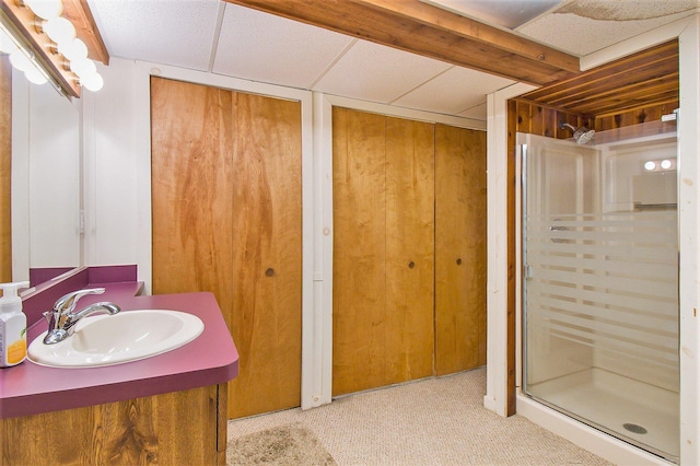 8721 Onandaga Rd, Clarkston, MI 48348 - full bath with a stall shower and vanity