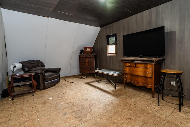 2311 E Glendora Rd, Buchanan, MI 49107 - living area featuring lofted ceiling