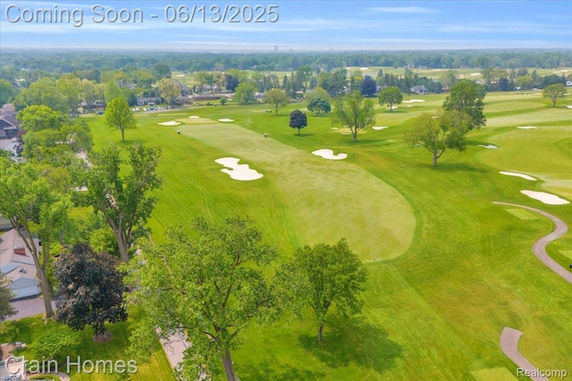 6151 Golfview Dr, Bloomfield Hills, MI 48301 - drone / aerial view of a golf course and a tree filled landscape