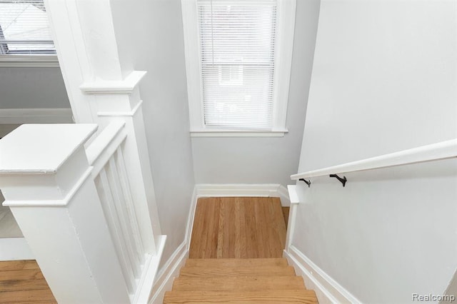 3485 Bedford St, Detroit, MI 48224 - staircase featuring wood finished floors and baseboards