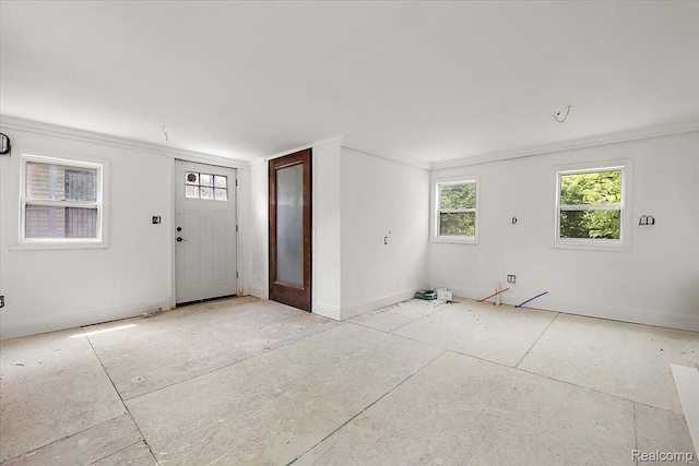 2160 Concord St, Detroit, MI 48207 - foyer entrance featuring ornamental molding and baseboards