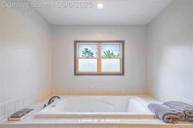 12631 9 Mile Rd, South Lyon, MI 48178 - full bathroom featuring a whirlpool tub and recessed lighting