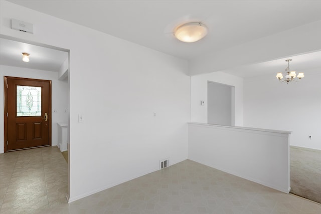3604 Pall Dr, Warren, MI 48092 - spare room featuring a chandelier and light flooring