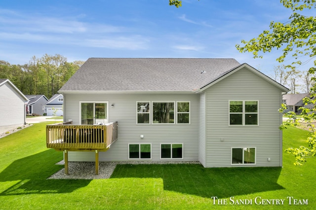 16371 Wickshire Pl, Spring Lake, MI 49456 - back of property featuring a yard and a wooden deck
