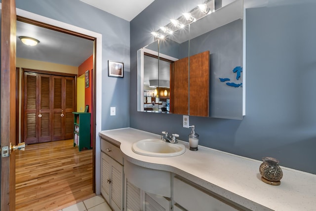 13405 Ellis Rd, Conklin, MI 49403 - bathroom with vanity and wood finished floors