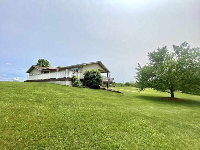 3561 Barber Rd, Hastings, MI 49058 - view of green lawn featuring a deck