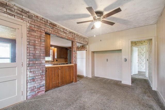 66546 Birch Rd, Jones, MI 49061 - unfurnished living room featuring carpet floors and ceiling fan