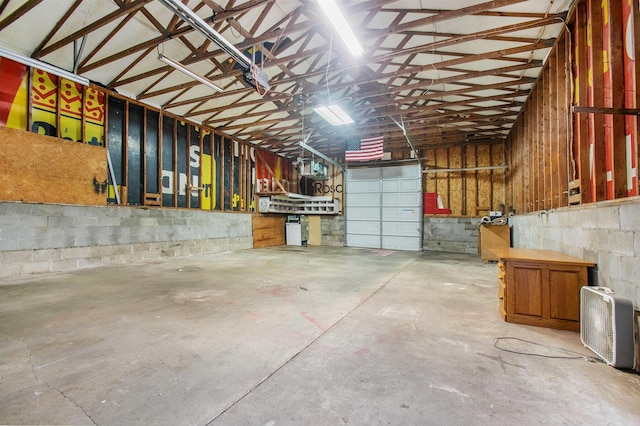 66546 Birch Rd, Jones, MI 49061 - garage with concrete block wall
