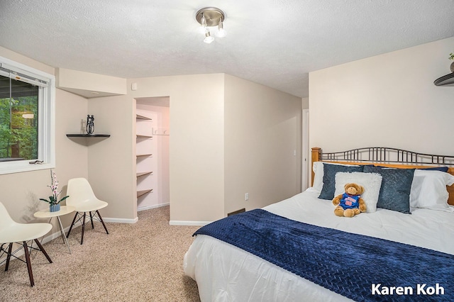 240 Pettis Ave NE, Ada, MI 49301 - bedroom featuring carpet, a textured ceiling, and baseboards