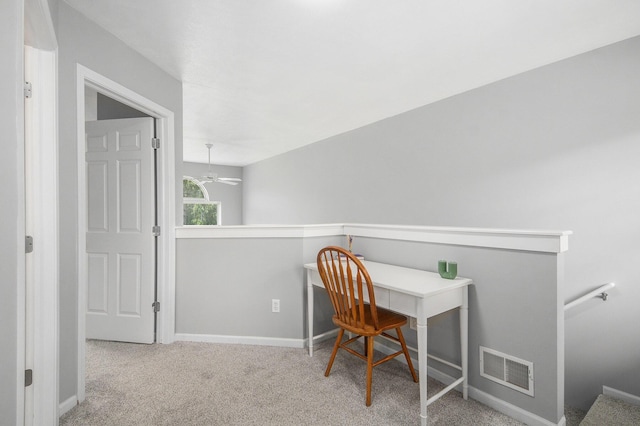 5923 E Lyn Haven Dr SE Unit 45, Grand Rapids, MI 49512 - office area featuring carpet, baseboards, and ceiling fan