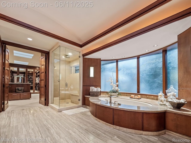 4790 Dow Ridge Rd, Orchard Lake, MI 48324 - full bathroom featuring a stall shower and a garden tub