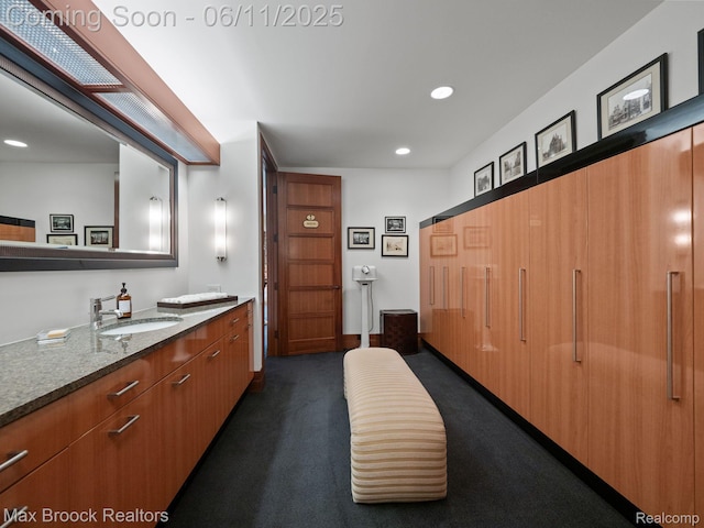 4790 Dow Ridge Rd, Orchard Lake, MI 48324 - bathroom featuring vanity and recessed lighting
