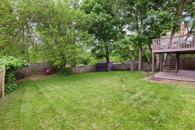 311 Marion St, Clinton, MI 49236 - view of yard featuring stairs and a wooden deck