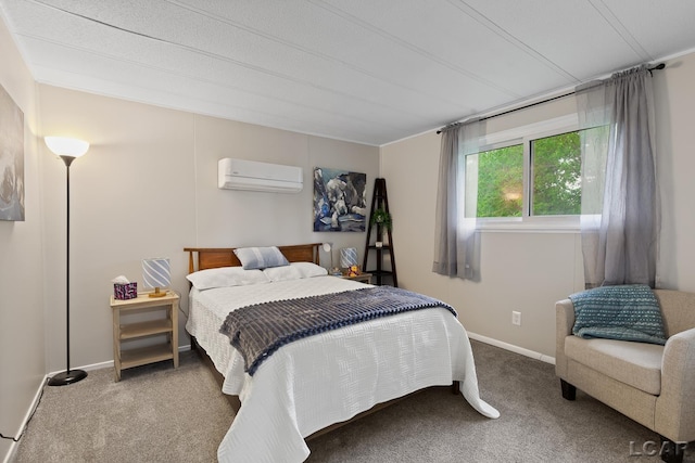 311 Marion St, Clinton, MI 49236 - bedroom featuring an AC wall unit, carpet flooring, and baseboards