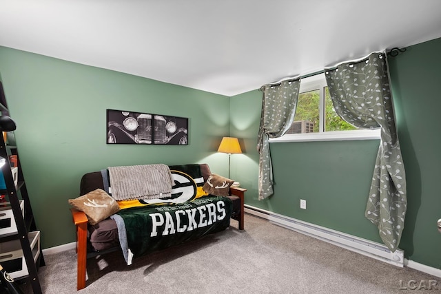 311 Marion St, Clinton, MI 49236 - bedroom featuring carpet flooring, baseboards, and a baseboard radiator