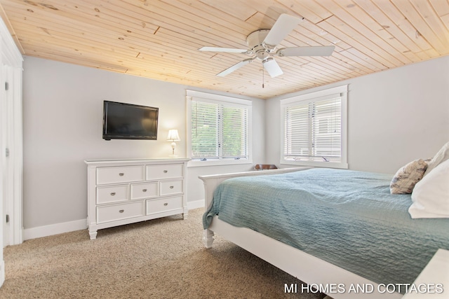 2338 Crescent Walk, Macatawa, MI 49434 - carpeted bedroom featuring wooden ceiling, baseboards, and a ceiling fan