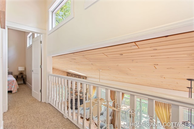 2338 Crescent Walk, Macatawa, MI 49434 - hall with wood ceiling and carpet flooring