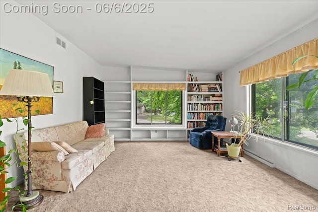 219 Beaver St, Brighton, MI 48116 - sitting room featuring carpet and baseboard heating