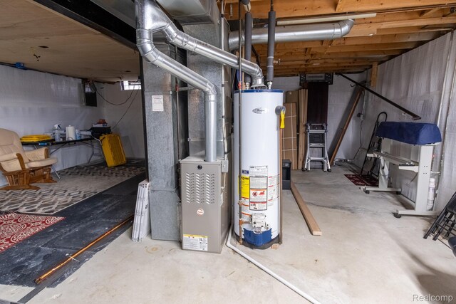 23400 Reynolds Ave, Hazel Park, MI 48030 - unfinished below grade area with gas water heater and heating unit
