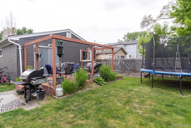 23400 Reynolds Ave, Hazel Park, MI 48030 - view of yard with a trampoline and a patio