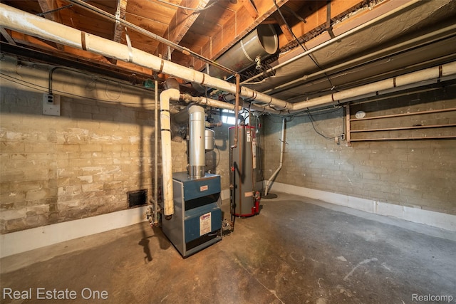 326 W Iroquois Rd, Pontiac, MI 48341 - unfinished basement featuring water heater