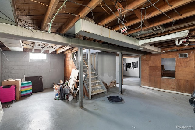 19200 Goulburn St, Detroit, MI 48205 - below grade area with stairs and wooden walls