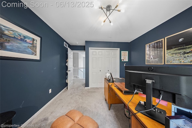 9840 Oak Valley Dr, Clarkston, MI 48348 - office featuring carpet and baseboards