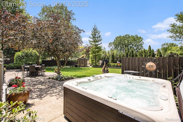 4057 Cypress Dr, Troy, MI 48085 - view of patio / terrace with a hot tub and outdoor dining space