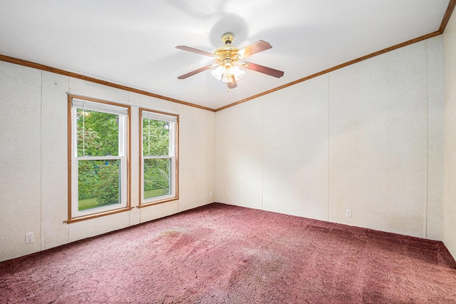 67173 Bulhand Rd, Cassopolis, MI 49031 - carpeted empty room with crown molding and ceiling fan