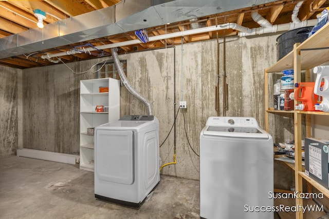 111 W 1st Ave, Plainwell, MI 49080 - unfinished basement with washer and dryer