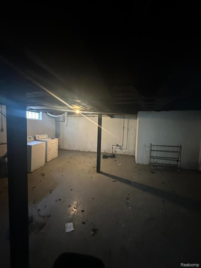 9317 Ward St, Detroit, MI 48228 - basement with separate washer and dryer