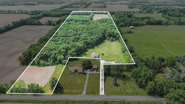 3660 Buffalo Rd, Niles, MI 49120 - overview of rural landscape with extensive farmland and property boundaries highlighted