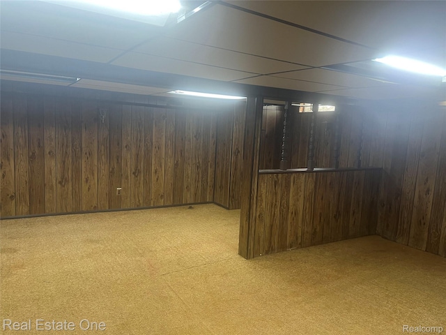 35715 Maureen Dr, Sterling Heights, MI 48310 - finished basement with wood walls and carpet floors