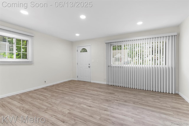 14920 Myola Ave, Warren, MI 48089 - entryway featuring plenty of natural light, wood finished floors, and recessed lighting