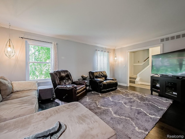 1725 Windingway Dr, Wixom, MI 48393 - living area with stairway and wood finished floors