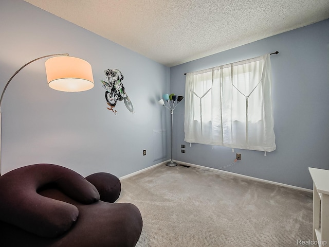 1725 Windingway Dr, Wixom, MI 48393 - sitting room with carpet floors, baseboards, and a textured ceiling