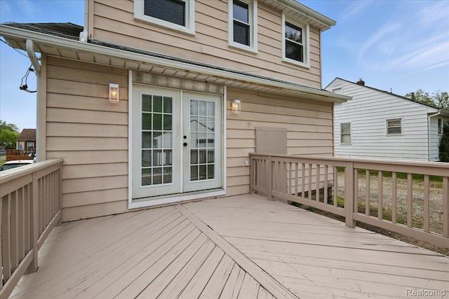 3345 Curwood St, Bloomfield Hills, MI 48329 - wooden deck featuring french doors