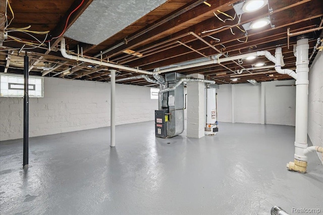 3345 Curwood St, Bloomfield Hills, MI 48329 - basement with gas water heater and heating unit
