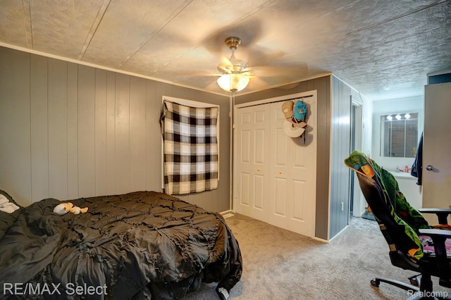 10304 Nichols Rd, Montrose, MI 48457 - carpeted bedroom featuring a ceiling fan and a closet